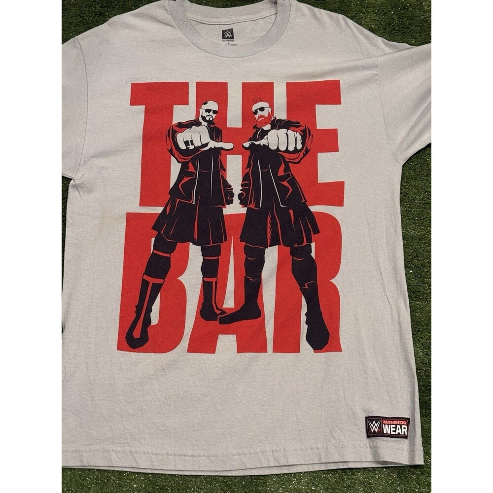 WWE Large T-Shirt THE BAR Cesaro Sheamus Graphic Logo Authentic Wear Wrestling
